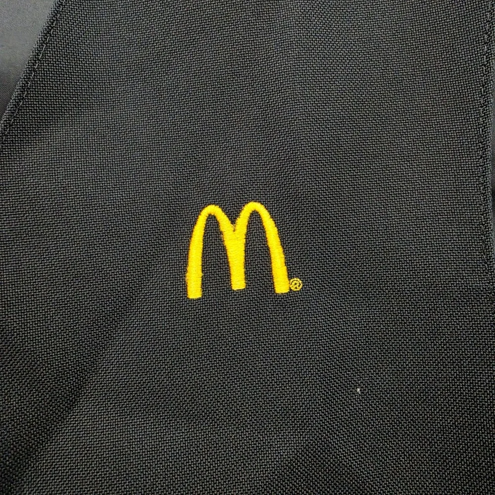 McDonalds Employee Vest Unisex Large Black Button Up Uniform Work Wear